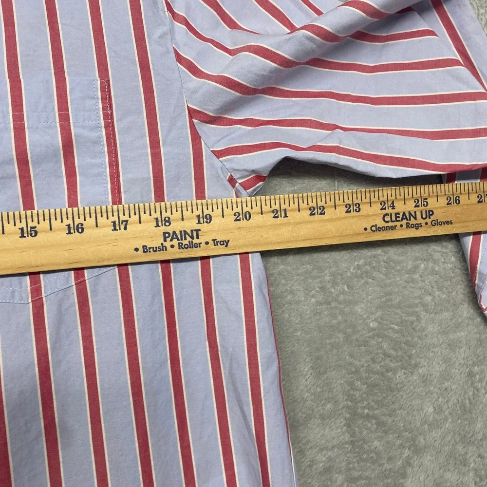 Madewell Top Womens XS Tranquil Blue Red Striped The Easy Shirt Cotton NZ421 - Picture 6 of 10